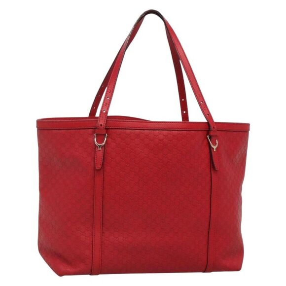GUCCI Micro GG Canvas Micro Guccissima Bag Leather Red Gold 309613 Auth 138140 - Picture 1 of 16